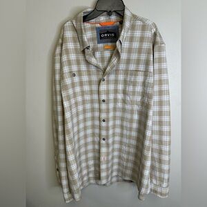 Orvis Beige Plaid Men's Shirt